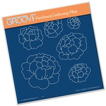GRO-FL-40009-03 Blooming Peonies Groovi Plate
